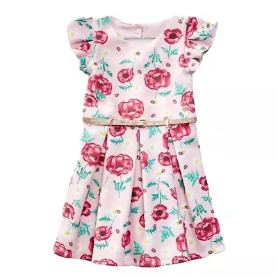 $24.63 • Buy Girls Size 6 Pink Flowers Ladybirds Scuba PARTY Dress TUTU'S & Tambourines NEW