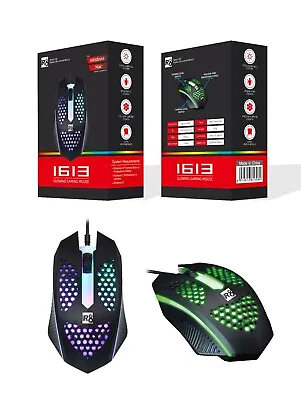 Gaming Mouse Optical HoneyHoles Lightweight Ergonomic Wired USB 3D 1600DPI • £7.99