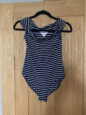 Miss Selfridge's Blue And White Striped Bodysuit • £5.50