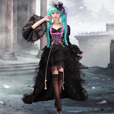 Vocaloid Miku Sing Dragon Cosplay Costume Evening Dress Gothic Long Wig Wig • $154.94