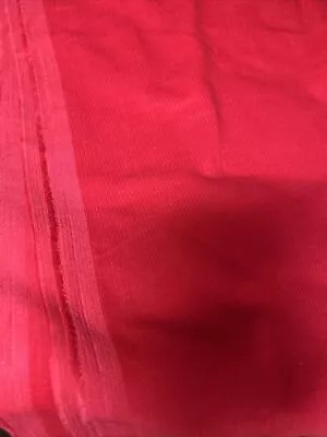 Vintage Christmas Red Thin Fine Wale Cotton Corduroy Fabric 16  X 60  W • $5.49