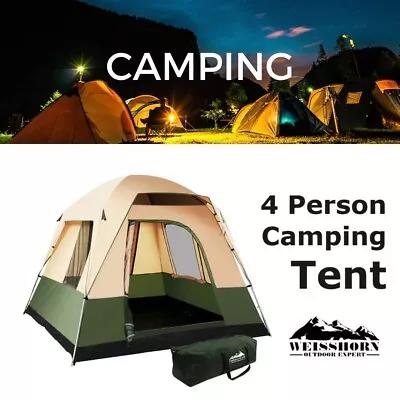 Weisshorn Family Camping Tent 4 Person Hiking Beach Water Resistant 3 Layers • $100.21