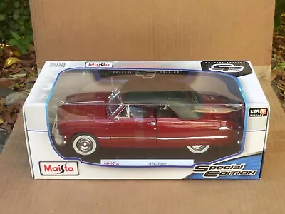 Maisto 1950 Ford Convertible Special Edition 1:18 Diecast Metal Model Car Red • $50