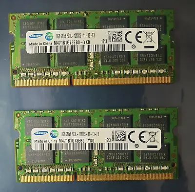 Samsung 16GB 2X8GB DDR3L 2RX8 1600MHz PC3L-12800S 204pin Laptop Memory RAM 1613 • £24.99