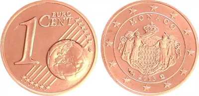 Monaco 1 Cent 2013 Currency Coin Rare Year Edition 10.000 Mint State 107802 • $44.14