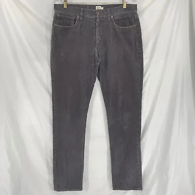 Men's J.Crew Urban Slim Corduroy Pants Size 33 X 32 Gray All Cotton • $9.99