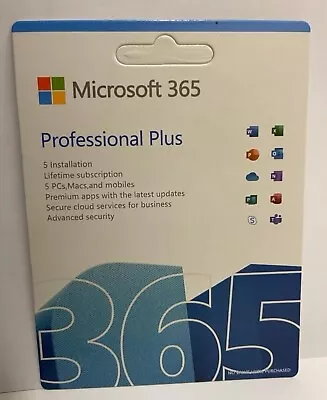Microsoft Office 365  Pro+ Lifetime Account For 5 Devices Pc/mac/android • £45