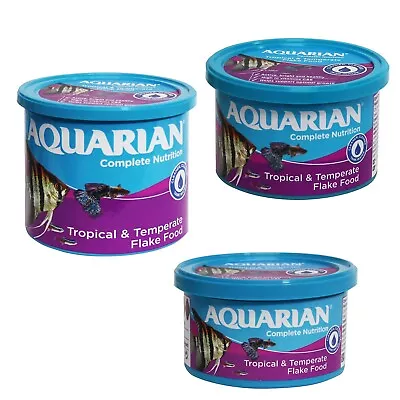 Aquarian Tropical Fish Flakes Complete Nutrition Aquarium Fish Food • £17.59