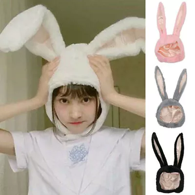 Women Winter Funny Bunny Hat Rabbit Ears Costume Hood For Party Cosplay Cap Kids • £12.19