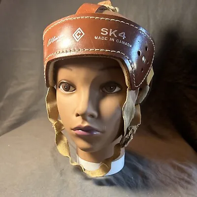 Vintage Bob Cameron/Cooper SK4 Leather Hockey Helmet Made In Canada Leather • $90