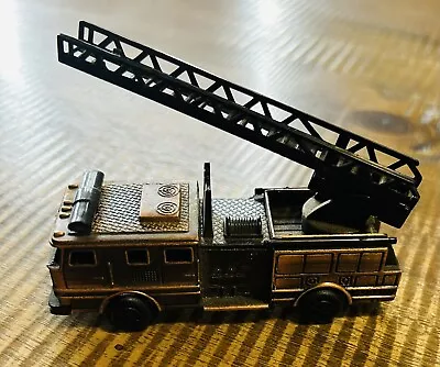 Vintage Die Cast Copper Pencil Sharpener 4  Ladder Fire Truck • $12.99