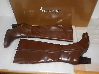 Ellen Tracy New Womens Prowler Saddle Leather Boots 8 M Shoes NWB • $55.44