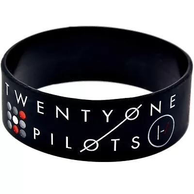 Black Twenty One Pilots Silicone Rubber Wristband Bracelet Rock/Pop/Rap Music • £6.99