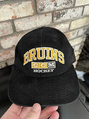 Vintage Boston Bruins CCM Snapback Hat / Cap - Black  • $19.99