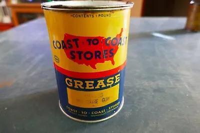 Vintage Empty 1 Pound Coast To Coast Grease Oil Can Nice Condition! Lot 24-7-CH • $29.99