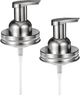 Mason Jar Foaming Soap Pump Dispenser Lids2-Rustproof Stainless Steel Lid /Pl.. • $13.74