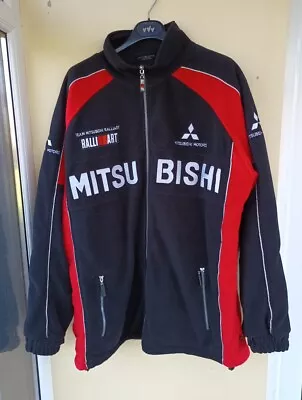 Mitsubishi Ralliart Fleece Jacket Adult XL Black Red Embroidered Motorsport • £89.99