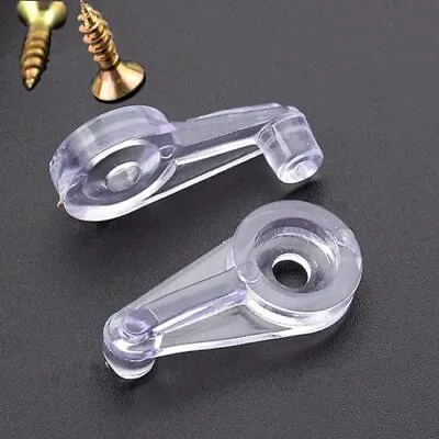 Cabinet Door Glass Retainer Clips Kit Plastic Clear Offset 4mm With Screws Pack • $10.76