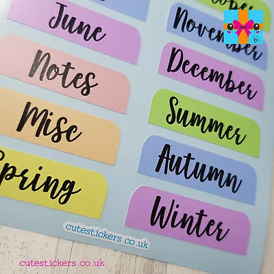 Months Of The Year Planner Stickers Month Season Calendar Diary Stickers • £2.75