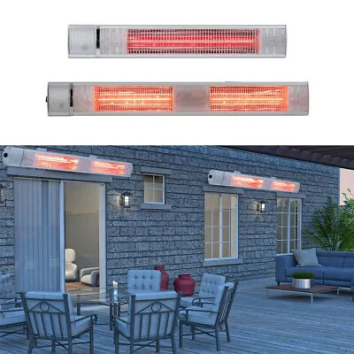£56.95 • Buy 2/3KW Wall Mounted Electric Patio Heater Garden Outdoor Halogen Tube W/ Remote
