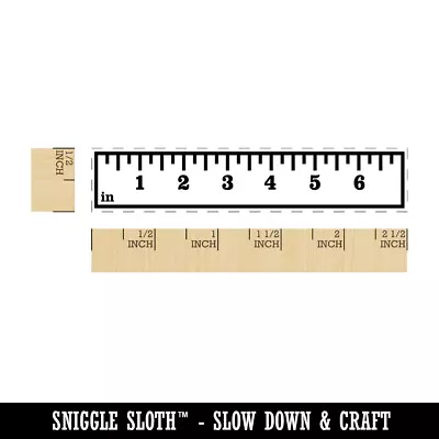 Ruler Border (Inches Not To Scale) Rectangle Rubber Stamp For Stamping Crafting • $7.99