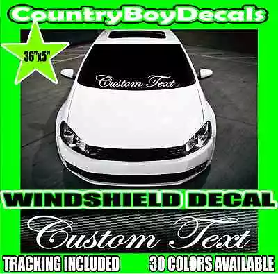 CUSTOM TEXT Lower Windshield VINYL DECAL Sticker Turbo Boost Truck Stance • $14.99