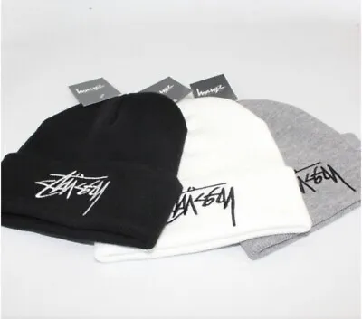 £13.19 • Buy Stussy Basic Cuff Beanie Winter Classic Brand Cap Embroidered Warm Hip Hop Hats