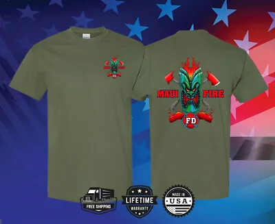 New Maui Fire Department Logo Men's T-Shirt Size S-5XL • $35.97