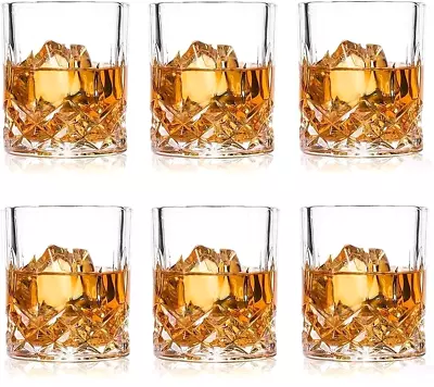 Set Of 6 Crystal Whiskey Glasses 11 Oz Old Fashioned Cocktail Scotch Glasses • $26