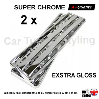 £11.96 • Buy 2 X SILVER CHROME SUPER GLOSS NUMBER PLATE HOLDER SURROUNDS CAR For FORD