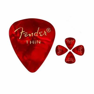 Fender 351 Premium Thin Celulloid  Guitar Picks -  Red  Moto - 5 Picks • $8.23