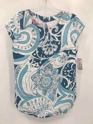 $35.99 • Buy Pre-Owned Island Company White Size XS Linen Printed Blouse