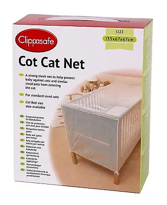 Baby Cot & Cot Bed Cat-Net Strong Pre-Shaped White Mesh Drape-Cover • £24.98