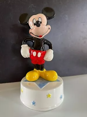 Mickey Mouse Music Box Schmid Musical Collectibles Vintage Hand Painted Ceramic • $25