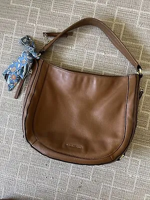 Michael Kors Hobo  Pebbled Leather Handbag Purse Shoulder Bag Brown Preowned • $28.56