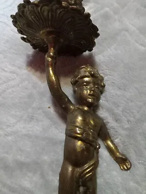 Vintage Solid Brass Cherub Candle Holder Replacement For Marble Base. Estate.  • $25
