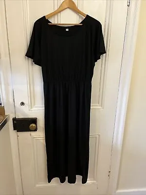 Uniqlo Jersey T Shirt Maxi Dress Black Large • £15