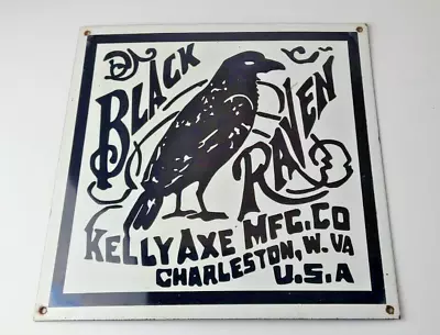 Vintage Black Raven Sign - Kelly Axe Service Station Knife Store Gas Pump Sign • $147.47