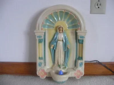Vintage Chalkware Religious Virgin Mary Wall Statue Nightlight Catholic It Works • $39.99