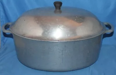 Vintage Majestic Ware Cast Aluminum Oval Dutch Oven Roaster W/Lid 12.5  X 9  • $19.99