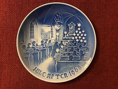 Bing & Grondahl  B&G  Danish Christmas Plate 1968 “Christmas In Church “ • $19.40