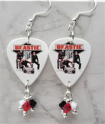 Beastie Boys Guitar Pick Earrings With Swarovski Crystal Dangles • $7