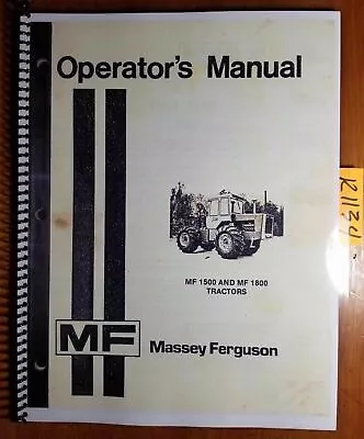 Massey Ferguson MF 1500 MF 1800 Tractor Owner's Operator's Manual 1448 173 M5  • $16.99