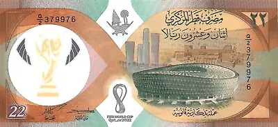 Qatar 22 Riyals 2022 P-39 UNC Polymer Commemorative - Raw Note Only • $34.99