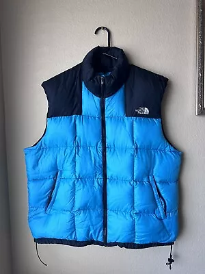 Vintage The North Face Nuptse Down Vest Blue/Black Size XL Jacket 90s Puffer • $119.99