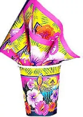 $3.19 • Buy Luau Hibiscus Flower Parrot Beach 9 Oz Cups 8 Ct Hot Cold Paper Party