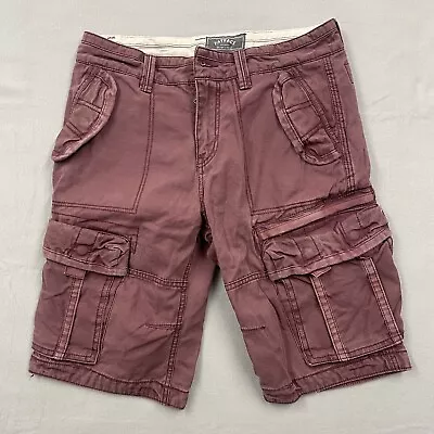 Fat Face Cargo Shorts Mens W 32 Burgundy Utility Heavy Combat Side Pockets  • £21.99