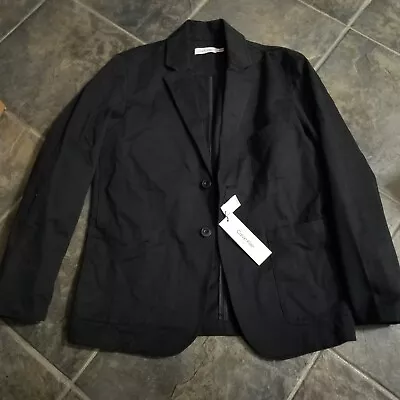 Calvin Klein Jacket Mens Small Sport Coat Button Cotton Collared Black $148 • $34