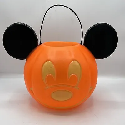 Mickey Mouse Halloween Candy Bucket Pail Blow Mold General Foam Plastics Trick • $12.88