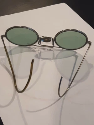 $34.99 • Buy Antique Vintage Willson Green Tinted Motorcycle Safety Glasses Steampunk 1900's